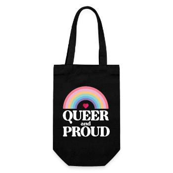 Mois de la fierté LGBT - Queer et fier - Sac à bouteille - noir - Devant
