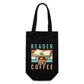 Reader Before Coffee Reading Books Coffee Lover - Gift Bag for Bottles - black - Front