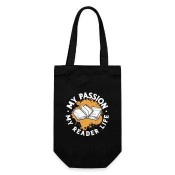 Reader My Passion My Reader Life Literature Lover - Geschenkbeutel für Flaschen - Schwarz - Vorne