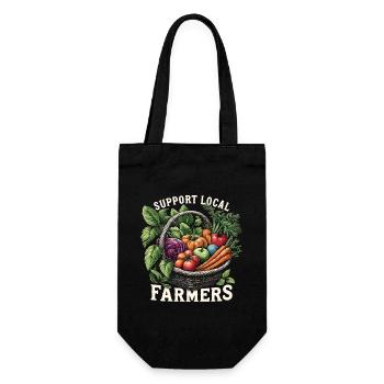 Farmers Market Farmer Agriculture Farming Food - Geschenkbeutel für Flaschen - Schwarz - Vorne