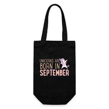 Unicorns Are Born In September Funny Dabbing Pun - Gift Bag for Bottles - black - Front