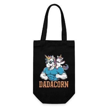 Strong dadacorn with muscles and unicorn - Gift Bag for Bottles - black - Front
