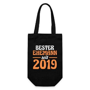 Valentinstag Bester Ehemann Seit 2019 - Geschenkbeutel für Flaschen - Schwarz - Vorne