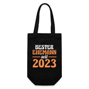 Valentinstag Bester Ehemann Seit 2023 - Geschenkbeutel für Flaschen - Schwarz - Vorne