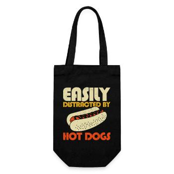 Hot Dog Adult Easily Distracted By - Gift Bag for Bottles - black - Front