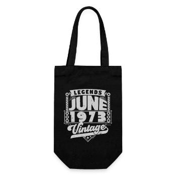 Vintage Geburtstagsgeschenk Juni 1973, Juni 1973. - Geschenkbeutel für Flaschen - Schwarz - Vorne