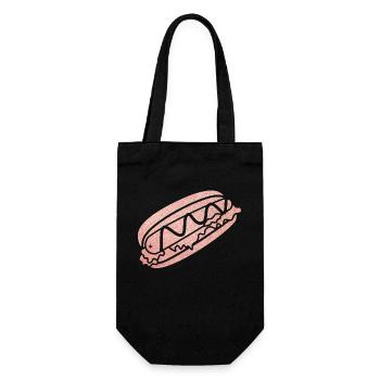 Hot Dog Adult Pink Diamonds - Geschenkbeutel für Flaschen - Schwarz - Vorne