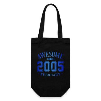 February 2005 - Geburtstag im Februar Awesome - Geschenkbeutel für Flaschen - Schwarz - Vorne