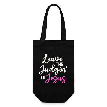 Überlassen Sie das Urteil Jesus - Geschenkbeutel für Flaschen - Schwarz - Vorne