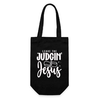 Überlassen Sie das Urteil Jesus - Geschenkbeutel für Flaschen - Schwarz - Vorne