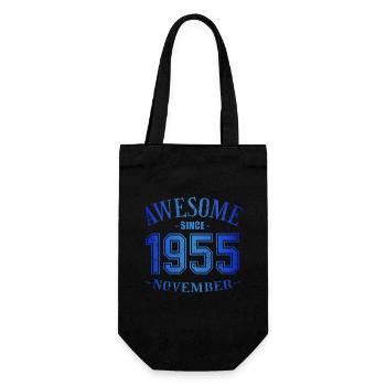 November 1955 - Geburtstag im November Awesome - Geschenkbeutel für Flaschen - Schwarz - Vorne