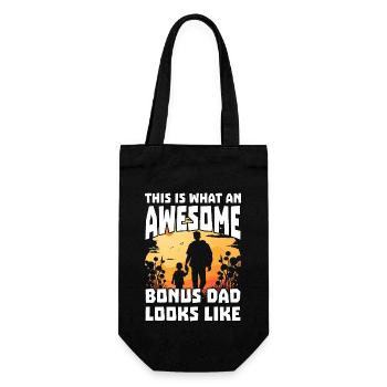 This is what an awesome Bonus Dad looks like - Gift Bag for Bottles - black - Front