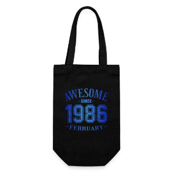 February 1986 - Geburtstag im Februar Awesome - Geschenkbeutel für Flaschen - Schwarz - Vorne