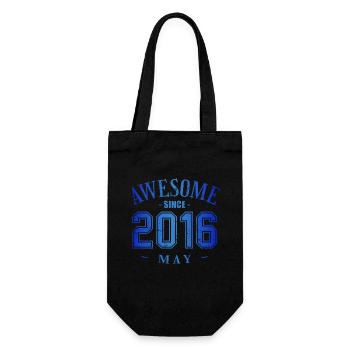 May 2016 - Birthday in May Awesome - Gift Bag for Bottles - black - Front