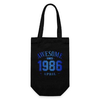 April 1986 - Geburtstag im April Awesome - Geschenkbeutel für Flaschen - Schwarz - Vorne