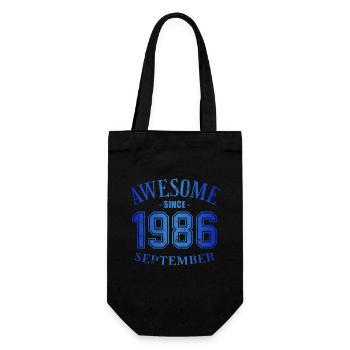 September 1986 - Geburtstag im September Awesome - Geschenkbeutel für Flaschen - Schwarz - Vorne
