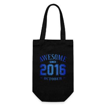 October 2016 - Birthday in October Awesome - Gift Bag for Bottles - black - Front