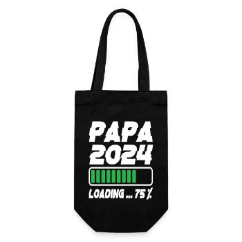 Papa 2024 Loading - Geschenkbeutel für Flaschen - Schwarz - Vorne