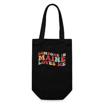 Jemand in Maine liebt mich - Geschenkbeutel für Flaschen - Schwarz - Vorne