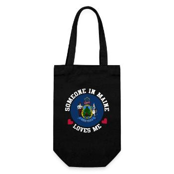 Jemand in Maine liebt mich - Geschenkbeutel für Flaschen - Schwarz - Vorne