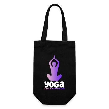 Yoga balanciert mein Leben - Geschenkbeutel für Flaschen - Schwarz - Vorne