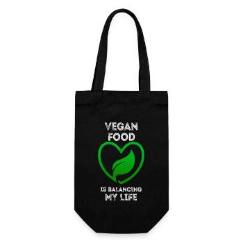Veganes Essen bringt mein Leben in Einklang - Geschenkbeutel für Flaschen - Schwarz - Vorne