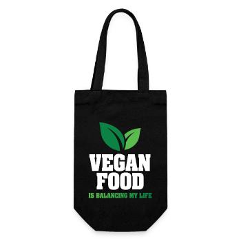 Veganes Essen bringt mein Leben in Einklang - Geschenkbeutel für Flaschen - Schwarz - Vorne