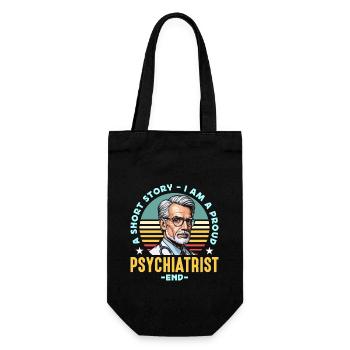 Psychiatrist A Short Story I Am A Proud Therapist - Geschenkbeutel für Flaschen - Schwarz - Vorne