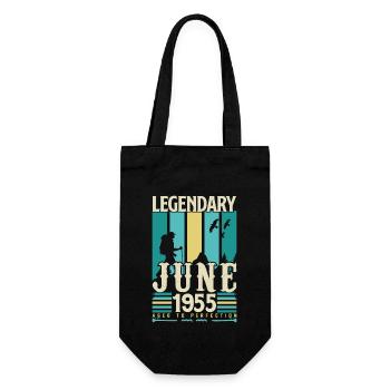 Juni 1955 Geburtstagsgeschenk, Jahrgang Juni 1955. - Geschenkbeutel für Flaschen - Schwarz - Vorne