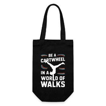 Cartwheeling Gymnastics Gymnast Costume Cartwheel - Gift Bag for Bottles - black - Front