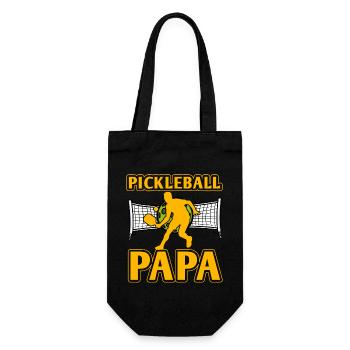 Pickleball-Papa - Geschenkbeutel für Flaschen - Schwarz - Vorne