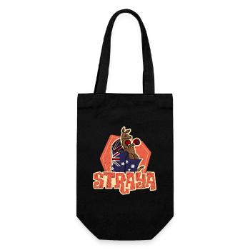 Australier Känguru Australien Flagge Boxen - Geschenkbeutel für Flaschen - Schwarz - Vorne