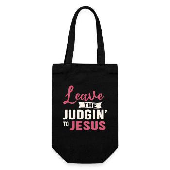 Überlassen Sie das Urteil Jesus - Geschenkbeutel für Flaschen - Schwarz - Vorne