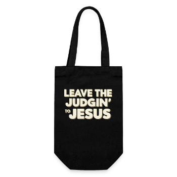 Überlassen Sie das Urteil Jesus - Geschenkbeutel für Flaschen - Schwarz - Vorne