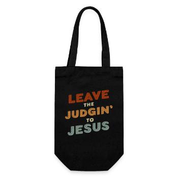 Überlassen Sie das Urteil Jesus - Geschenkbeutel für Flaschen - Schwarz - Vorne