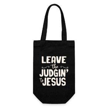 Überlassen Sie das Urteil Jesus - Geschenkbeutel für Flaschen - Schwarz - Vorne