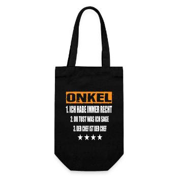 Onkel - Geschenkbeutel für Flaschen - Schwarz - Vorne