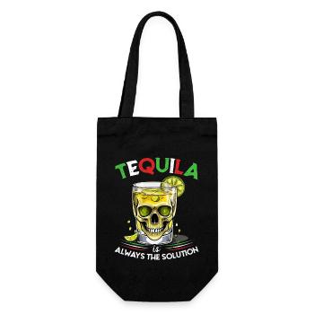 Lustiger Tequila Spruch Cinco De Mayo Mexiko - Geschenkbeutel für Flaschen - Schwarz - Vorne