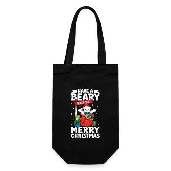 Passez un joyeux Noël avec un ours - Ours de Noël - Sac à bouteille - noir - Devant