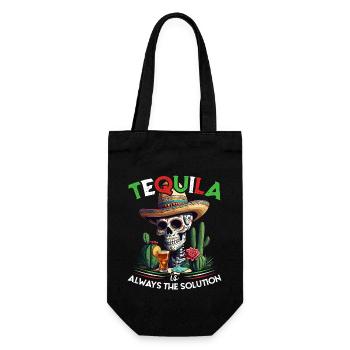 Lustiger Tequila Spruch Cinco De Mayo Design - Geschenkbeutel für Flaschen - Schwarz - Vorne