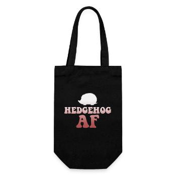 Hedgehog AF T-Shirt - Funny Cute Small Animal Love - Gift Bag for Bottles - black - Front