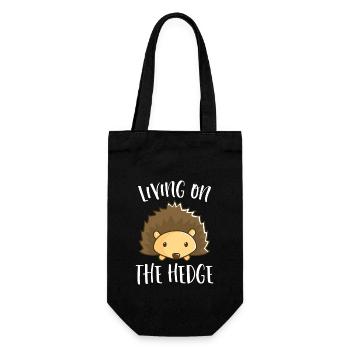 Vivre sur la haie T-shirt drôle hérisson épineux - Sac à bouteille - noir - Devant