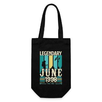 Juni 1998 Geburtstagsgeschenk, Jahrgang Juni 1998. - Geschenkbeutel für Flaschen - Schwarz - Vorne