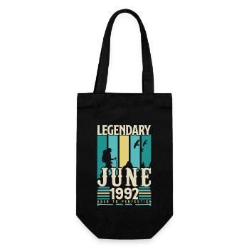 June 1992 Birthday Gift, Vintage June 1992. - Gift Bag for Bottles - black - Front