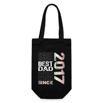 Bester Papa der Welt seit 2017 Vatertag - Geschenkbeutel für Flaschen - Schwarz - Vorne