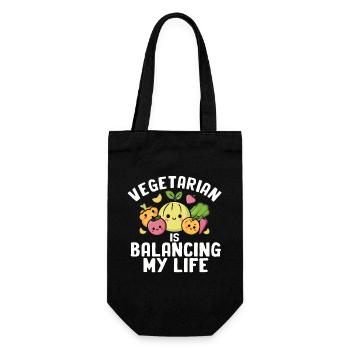 Végétarien Équilibrer ma vie - Sac à bouteille - noir - Devant
