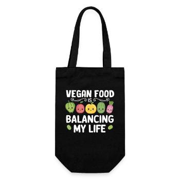 Veganes Essen bringt mein Leben in Einklang - Geschenkbeutel für Flaschen - Schwarz - Vorne