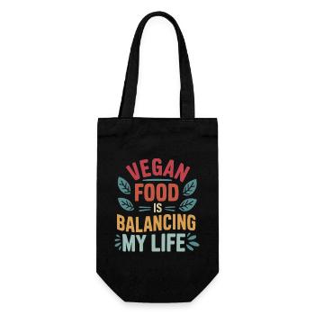 La nourriture végétalienne équilibre ma vie - Sac à bouteille - noir - Devant