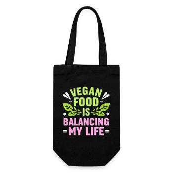 Vegan Food Is Balancing My Life - Gift Bag for Bottles - black - Front