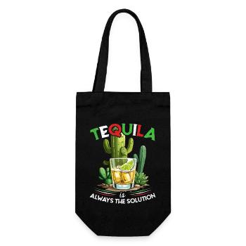 Lustiger Tequila Spruch Cinco De Mayo Design - Geschenkbeutel für Flaschen - Schwarz - Vorne